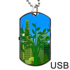 Environmental Protection Dog Tag Usb Flash (two Sides) by Nexatart