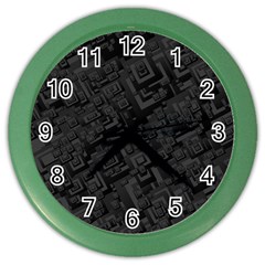 Black Rectangle Wallpaper Grey Color Wall Clock by Nexatart