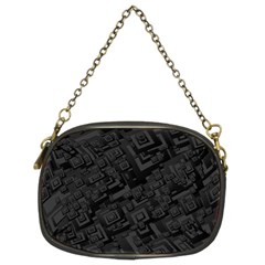 Black Rectangle Wallpaper Grey Chain Purse (two Sides)