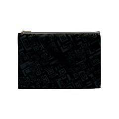 Black Rectangle Wallpaper Grey Cosmetic Bag (medium) by Nexatart