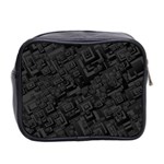 Black Rectangle Wallpaper Grey Mini Toiletries Bag (Two Sides) Back