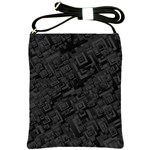 Black Rectangle Wallpaper Grey Shoulder Sling Bag Front