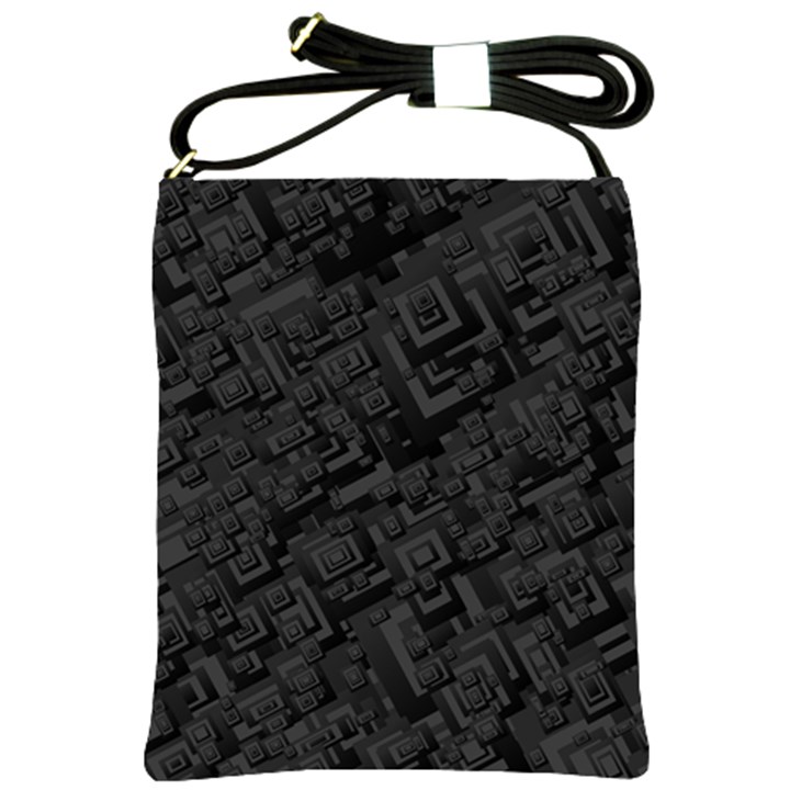 Black Rectangle Wallpaper Grey Shoulder Sling Bag