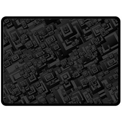 Black Rectangle Wallpaper Grey Fleece Blanket (large)  by Nexatart