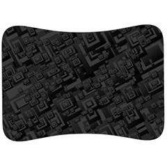 Black Rectangle Wallpaper Grey Velour Seat Head Rest Cushion by Nexatart