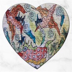 Watercolor Postcard2 Jigsaw Puzzle (heart)