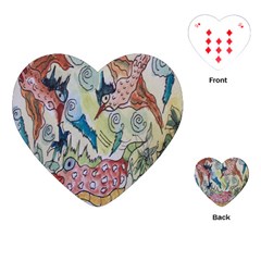 Watercolor Postcard2 Playing Cards (heart) by chellerayartisans