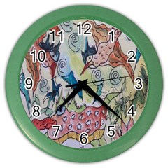 Watercolor Postcard2 Color Wall Clock