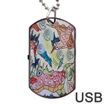 Watercolor Postcard2 Dog Tag USB Flash (One Side) Front