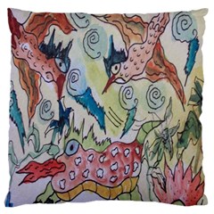 Watercolor Postcard2 Large Cushion Case (two Sides) by chellerayartisans