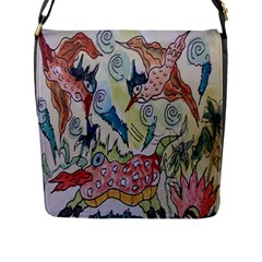 Watercolor Postcard2 Flap Closure Messenger Bag (l)