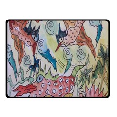 Watercolor Postcard2 Double Sided Fleece Blanket (small) 