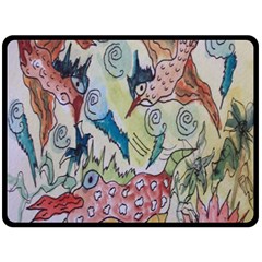 Watercolor Postcard2 Double Sided Fleece Blanket (large) 