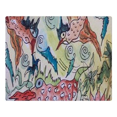 Watercolor Postcard2 Double Sided Flano Blanket (large)  by chellerayartisans