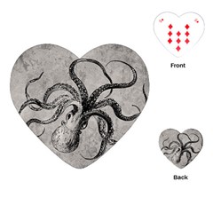 Vintage Octopus  Playing Cards (heart)