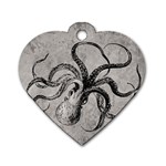 Vintage Octopus  Dog Tag Heart (Two Sides) Front