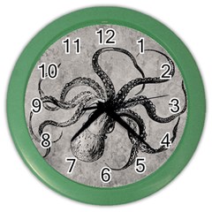 Vintage Octopus  Color Wall Clock by Valentinaart