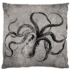 Vintage Octopus  Large Cushion Case (two Sides) by Valentinaart