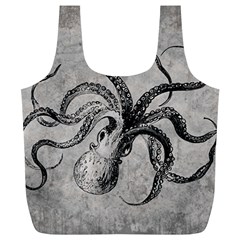 Vintage Octopus  Full Print Recycle Bag (xl) by Valentinaart