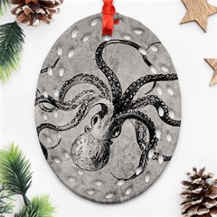 Vintage Octopus  Ornament (oval Filigree) by Valentinaart