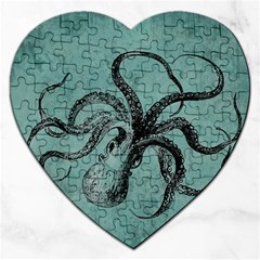 Vintage Octopus  Jigsaw Puzzle (heart) by Valentinaart