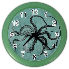 Vintage Octopus  Color Wall Clock by Valentinaart