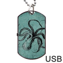 Vintage Octopus  Dog Tag Usb Flash (one Side) by Valentinaart