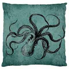 Vintage Octopus  Large Flano Cushion Case (two Sides) by Valentinaart