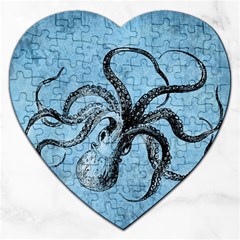 Vintage Octopus  Jigsaw Puzzle (heart) by Valentinaart