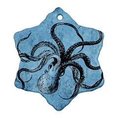 Vintage Octopus  Snowflake Ornament (two Sides)