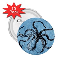 Vintage Octopus  2 25  Buttons (10 Pack)  by Valentinaart