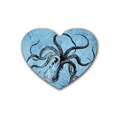 Vintage Octopus  Heart Coaster (4 Pack)  by Valentinaart