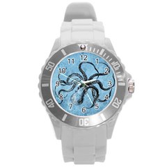 Vintage Octopus  Round Plastic Sport Watch (l) by Valentinaart