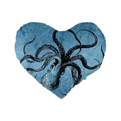 Vintage Octopus  Standard 16  Premium Heart Shape Cushions by Valentinaart