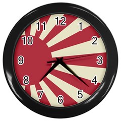 Rising Sun Flag Wall Clock (black) by Valentinaart