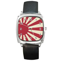 Rising Sun Flag Square Metal Watch by Valentinaart