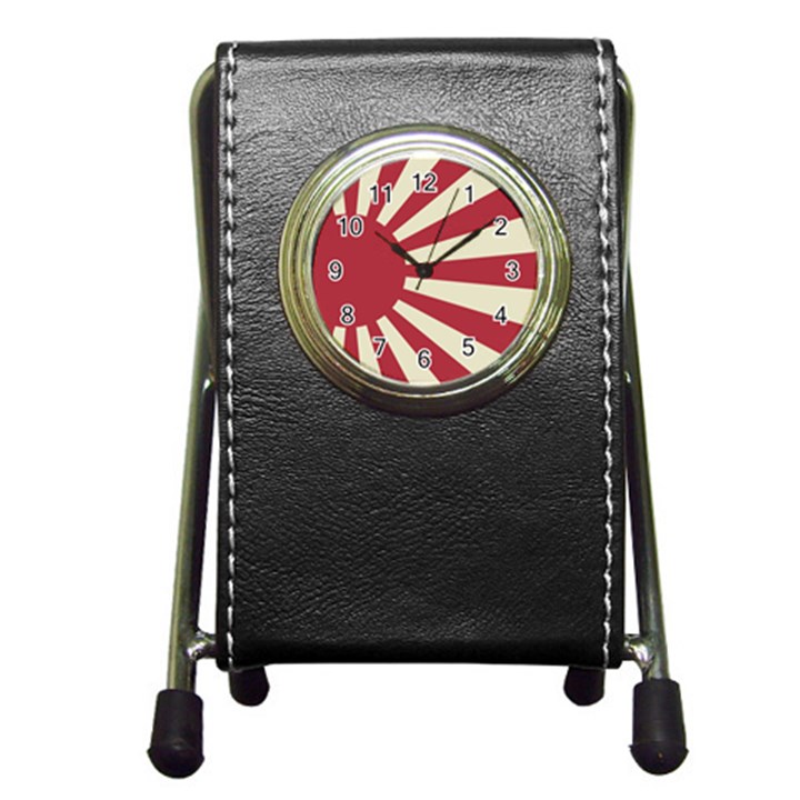 Rising Sun Flag Pen Holder Desk Clock