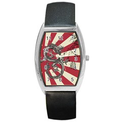 Rising Sun Flag Barrel Style Metal Watch