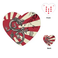 Rising Sun Flag Playing Cards (heart) by Valentinaart