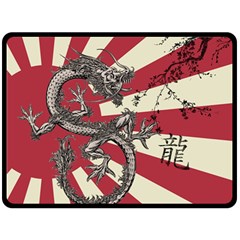 Rising Sun Flag Fleece Blanket (large)  by Valentinaart