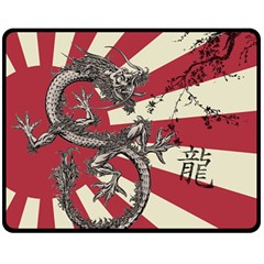 Rising Sun Flag Fleece Blanket (medium)  by Valentinaart