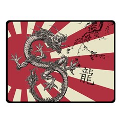 Rising Sun Flag Double Sided Fleece Blanket (small)  by Valentinaart