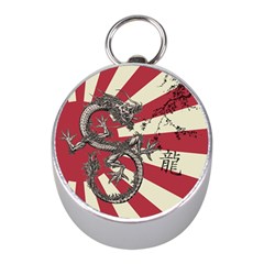 Rising Sun Flag Mini Silver Compasses by Valentinaart