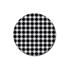 Square Diagonal Pattern Seamless Rubber Round Coaster (4 Pack)  by Nexatart