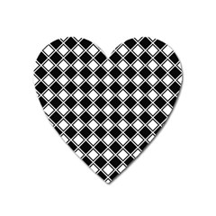 Square Diagonal Pattern Seamless Heart Magnet by Nexatart