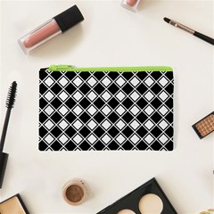 Square Diagonal Pattern Seamless Cosmetic Bag (xs) by Nexatart