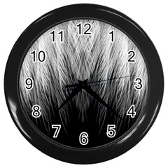 Feather Graphic Design Background Wall Clock (black) by Nexatart