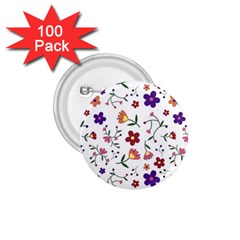 Flowers Pattern Texture Nature 1 75  Buttons (100 Pack)  by Nexatart