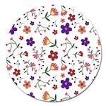 Flowers Pattern Texture Nature Magnet 5  (Round) Front