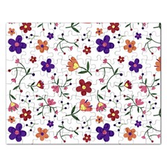 Flowers Pattern Texture Nature Rectangular Jigsaw Puzzl by Nexatart